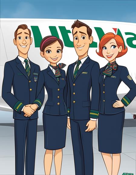 02851-3027700819-((a pixar 3d render of a group of three women and a man standing in front of a plane, alitalia_woman_jacket, alitalia_blue_silk_.png